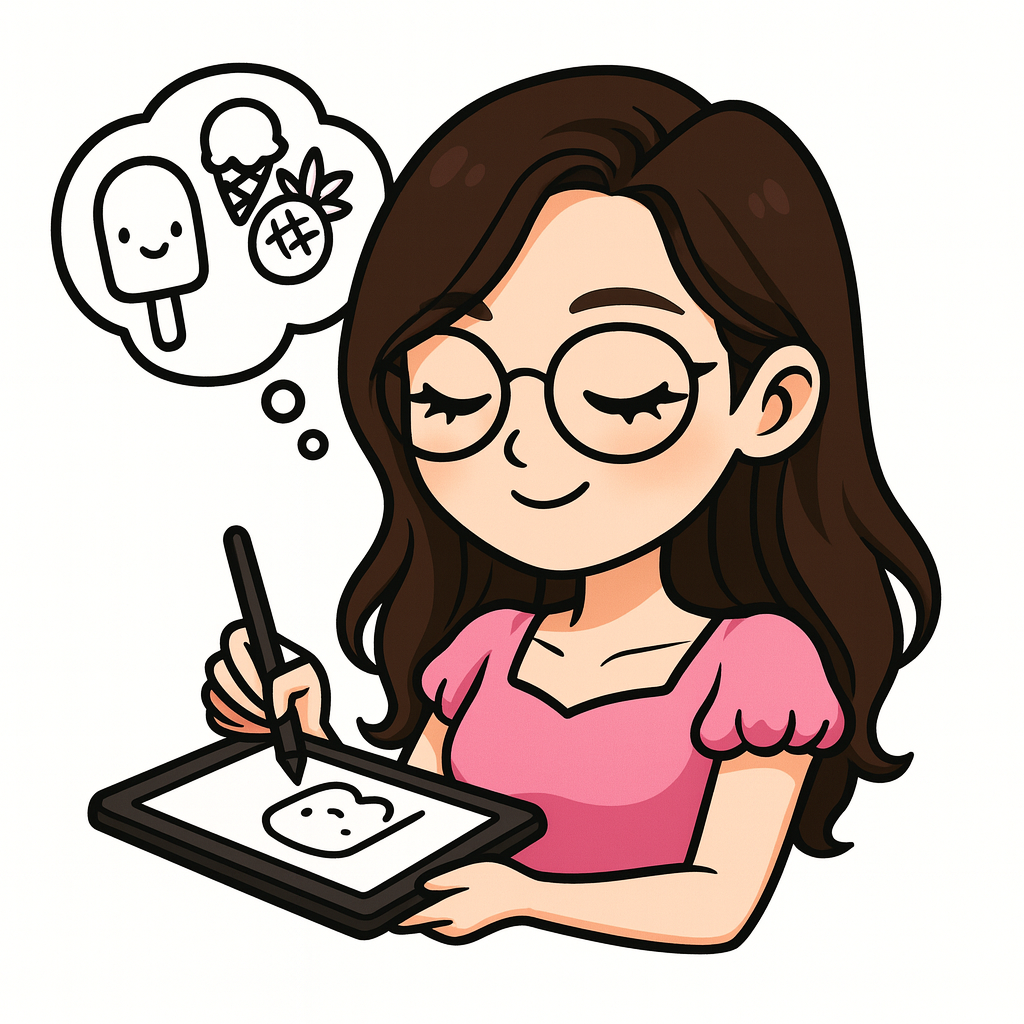 Kawaii Doodle Co. Creator Drawing on a tablet